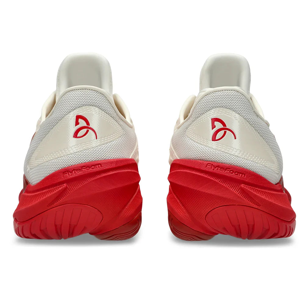 Men`s Court FF 3 Novak Tennis Shoes Cream and Classic Red Footwear Asics