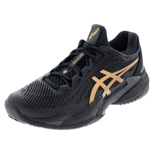 Men`s Night Energy Court FF Novak Tennis Shoes Black and Prism Gold Footwear Asics