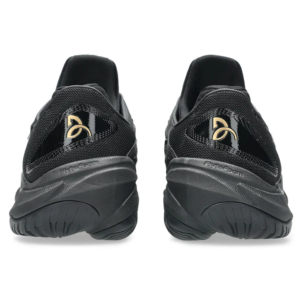 Men`s Night Energy Court FF Novak Tennis Shoes Black and Prism Gold Footwear Asics