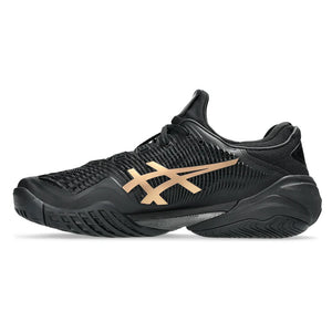 Men`s Night Energy Court FF Novak Tennis Shoes Black and Prism Gold Footwear Asics