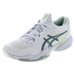 Women`s Court FF 3 Tennis Shoes White and Lichen Rock Footwear Asics