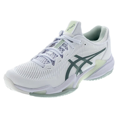 Women`s Court FF 3 Tennis Shoes White and Lichen Rock Footwear Asics