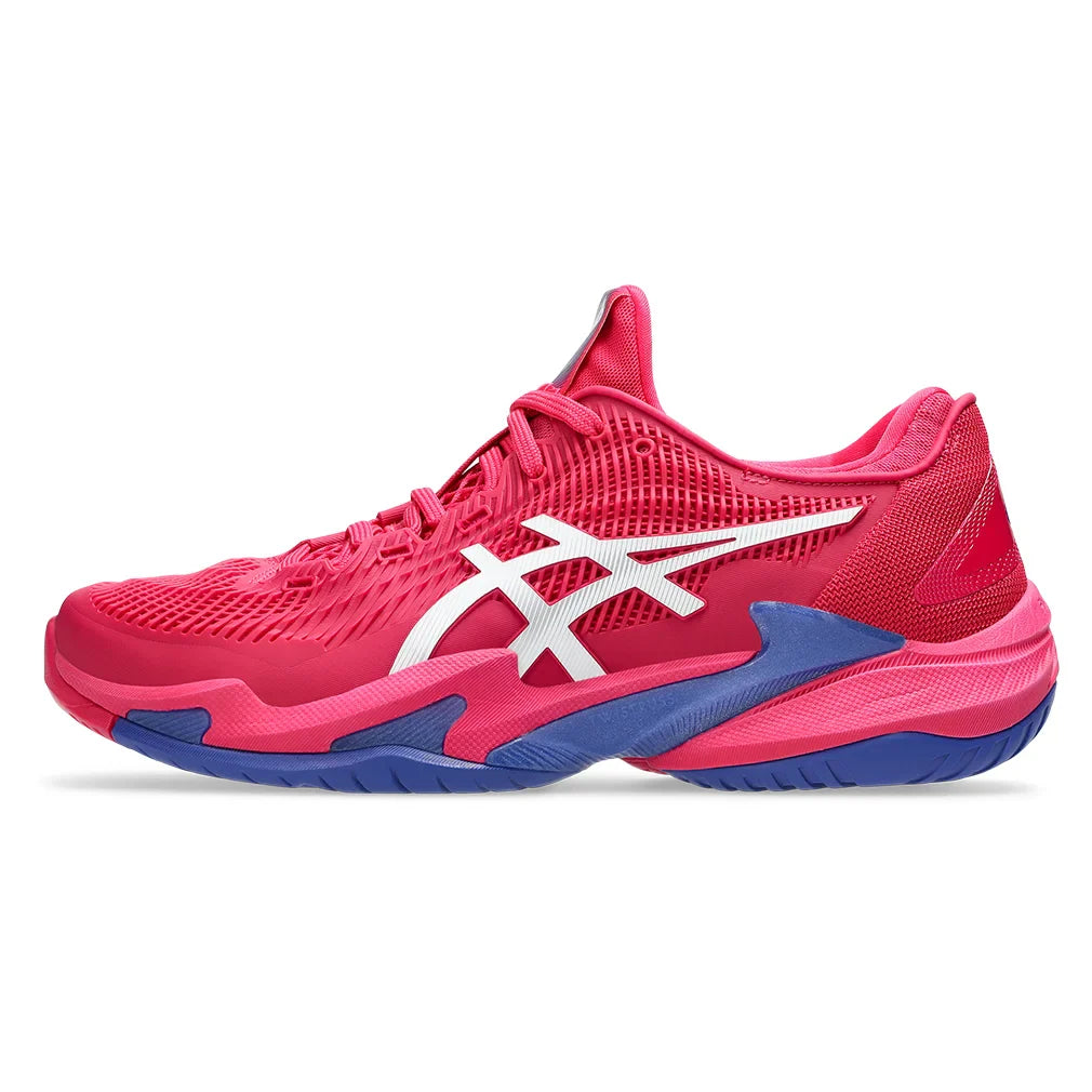 Women`s Court FF 3 Tennis Shoes Bright Rose and White Footwear Asics