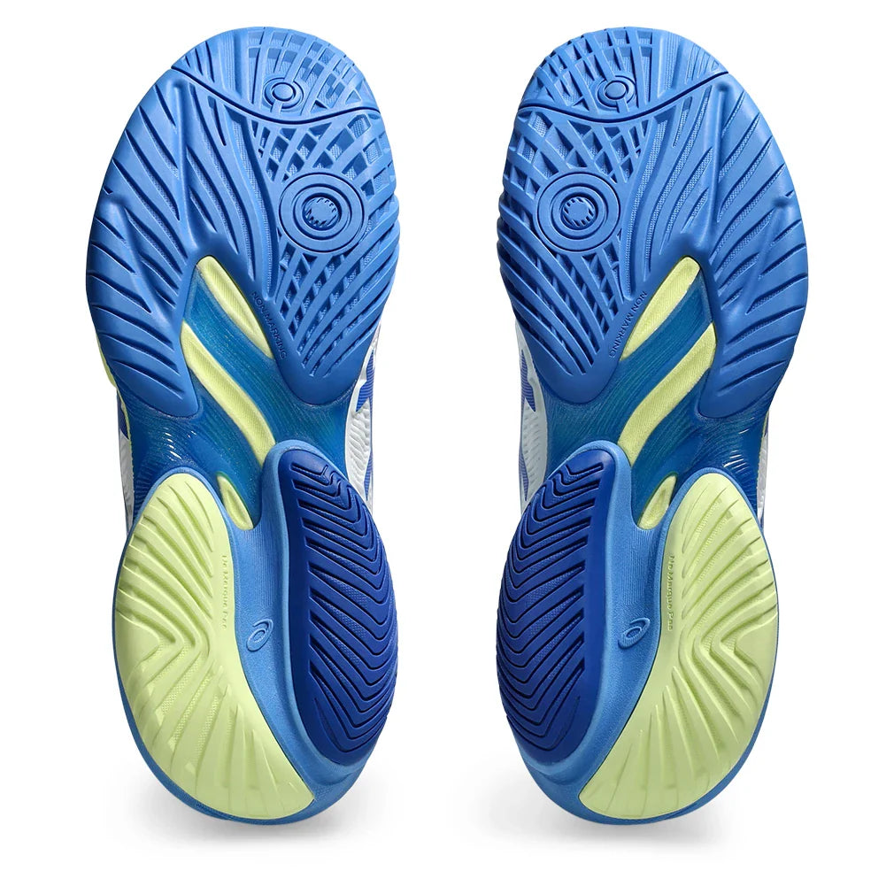 Women`s Court FF 3 Tennis Shoes White and Illusion Blue Footwear Asics