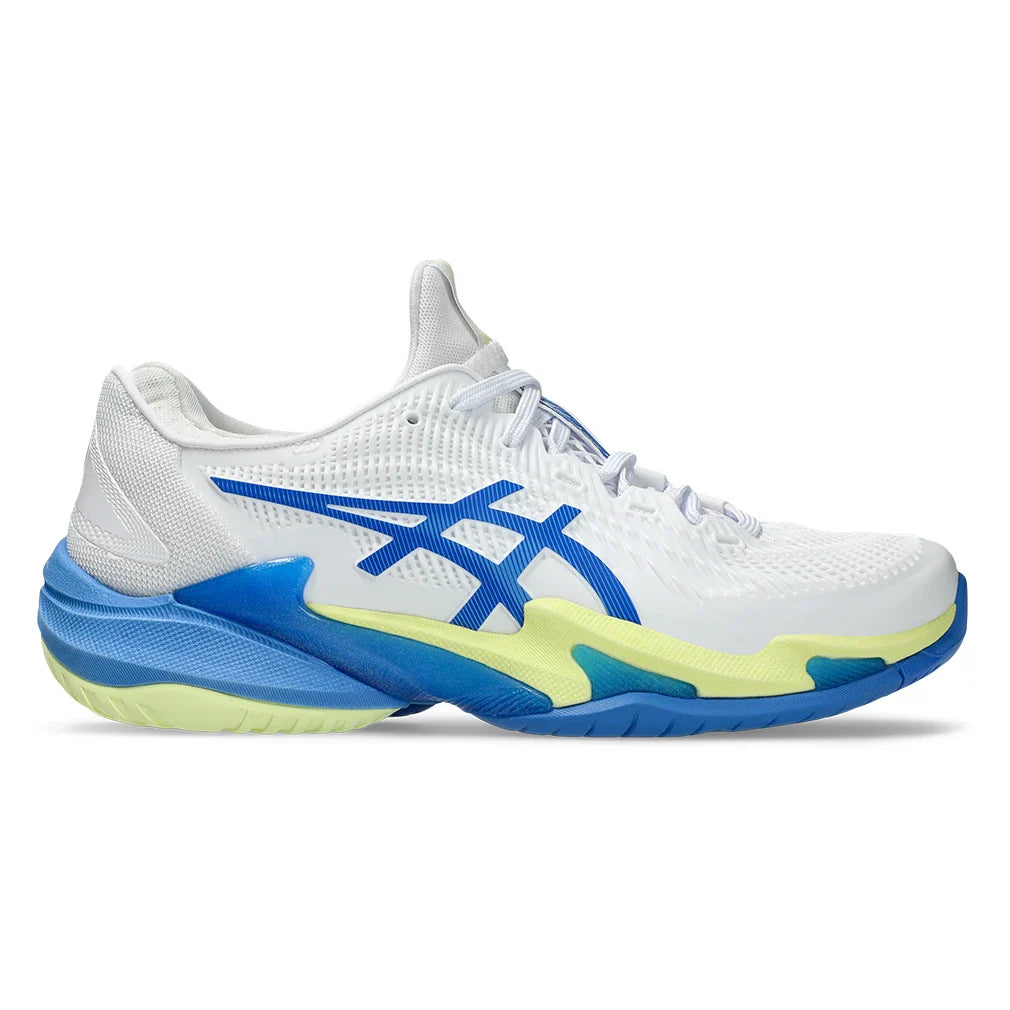 Women`s Court FF 3 Tennis Shoes White and Illusion Blue Footwear Asics