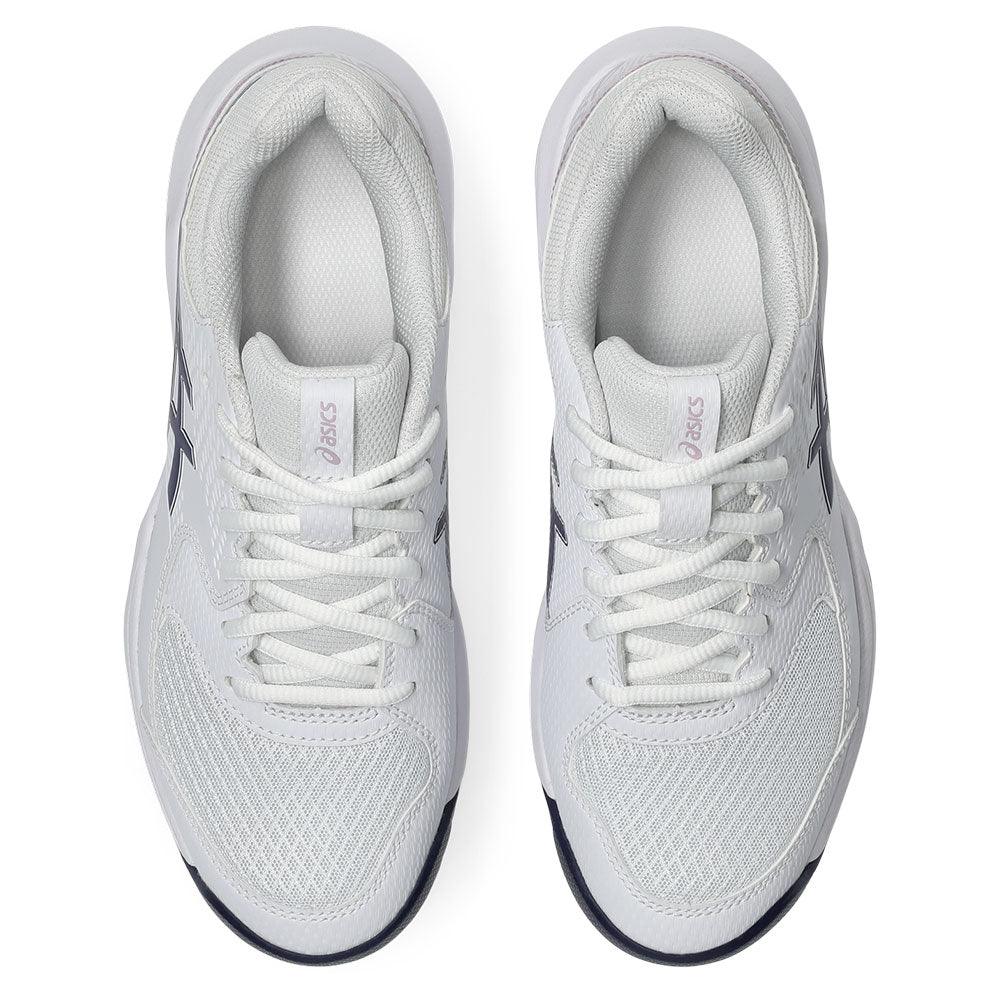 Women`s GEL-Dedicate 8 Wide Tennis Shoes White and Indigo Fog Footwear Asics