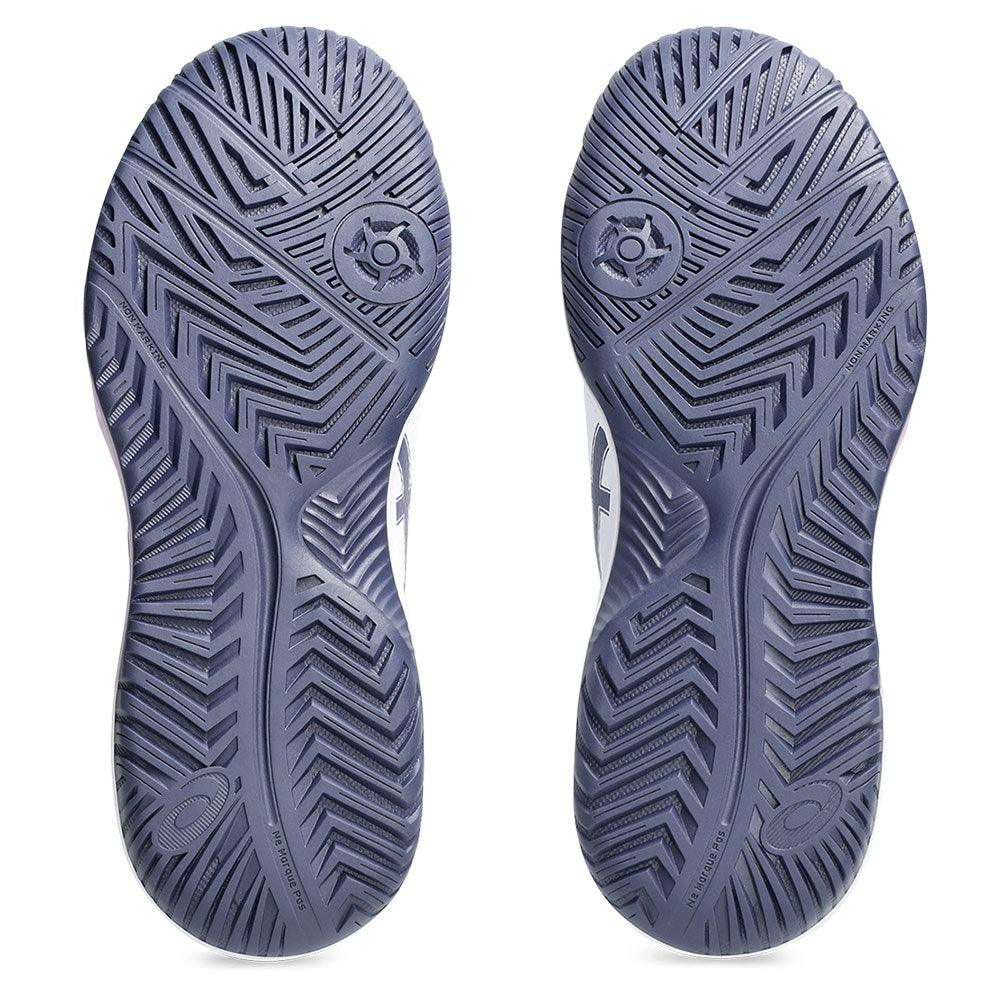 Women`s GEL-Dedicate 8 Wide Tennis Shoes White and Indigo Fog Footwear Asics
