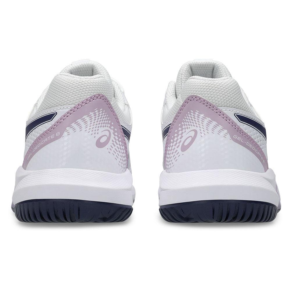 Women`s GEL-Dedicate 8 Wide Tennis Shoes White and Indigo Fog Footwear Asics