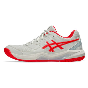 Women`s GEL-Dedicate 8 Pickleball Shoes Cream and Flash Red Footwear Asics