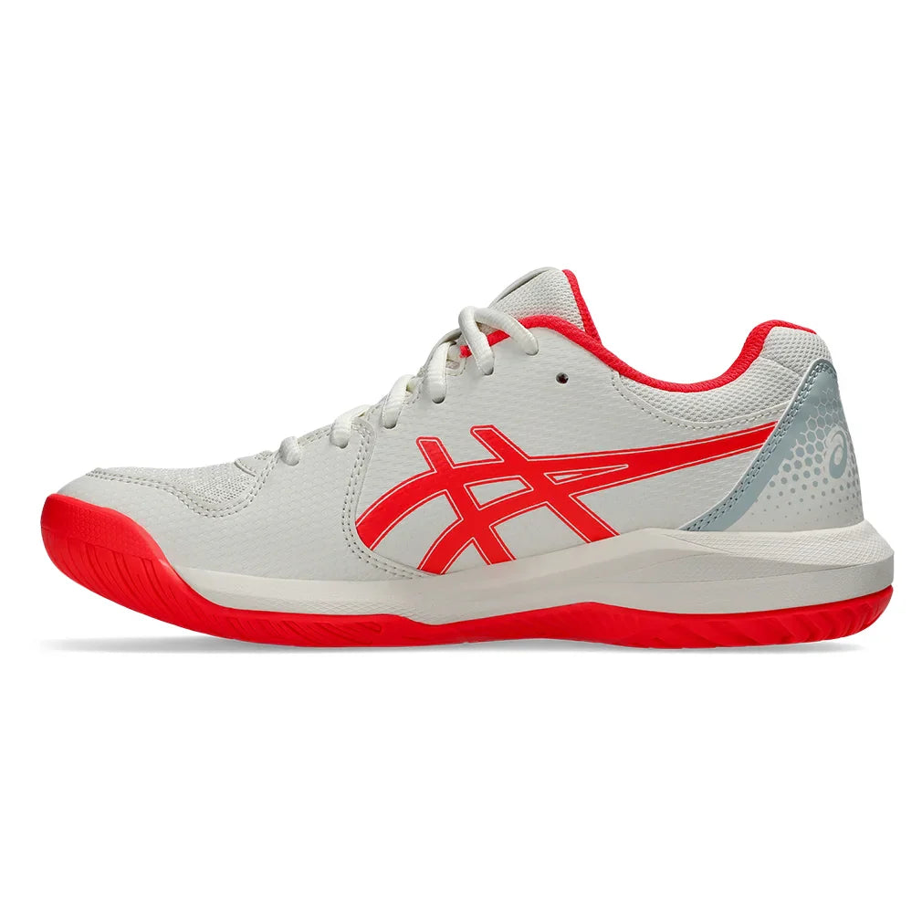 Women`s GEL-Dedicate 8 Pickleball Shoes Cream and Flash Red Footwear Asics