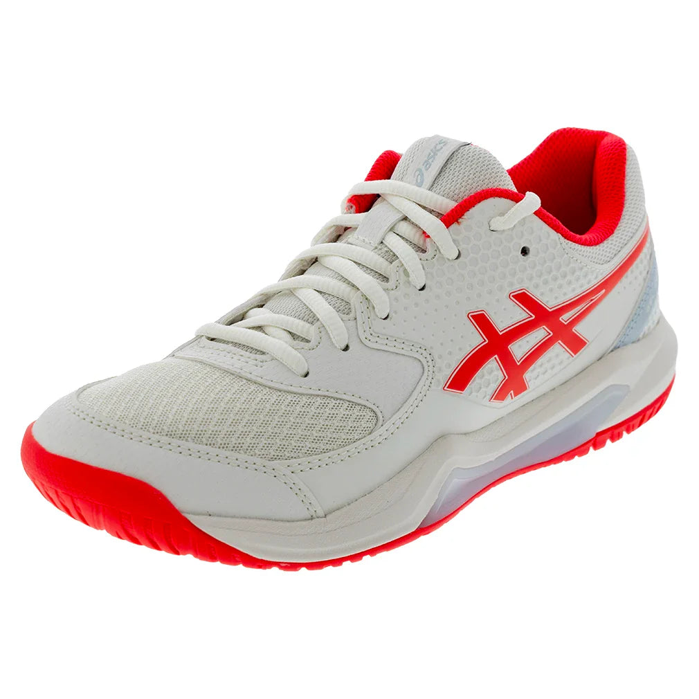 Women`s GEL-Dedicate 8 Pickleball Shoes Cream and Flash Red Footwear Asics