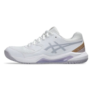 Women`s GEL-Dedicate 8 Pickleball Shoes White and Dusk Violet Footwear Asics
