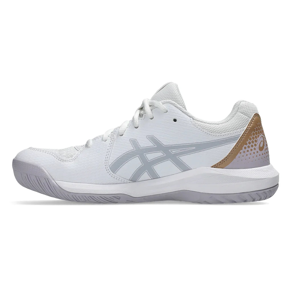 Women`s GEL-Dedicate 8 Pickleball Shoes White and Dusk Violet Footwear Asics