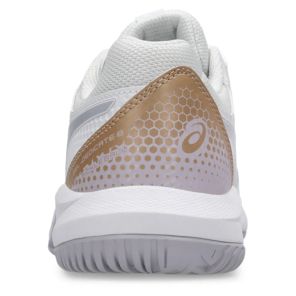 Women`s GEL-Dedicate 8 Pickleball Shoes White and Dusk Violet Footwear Asics