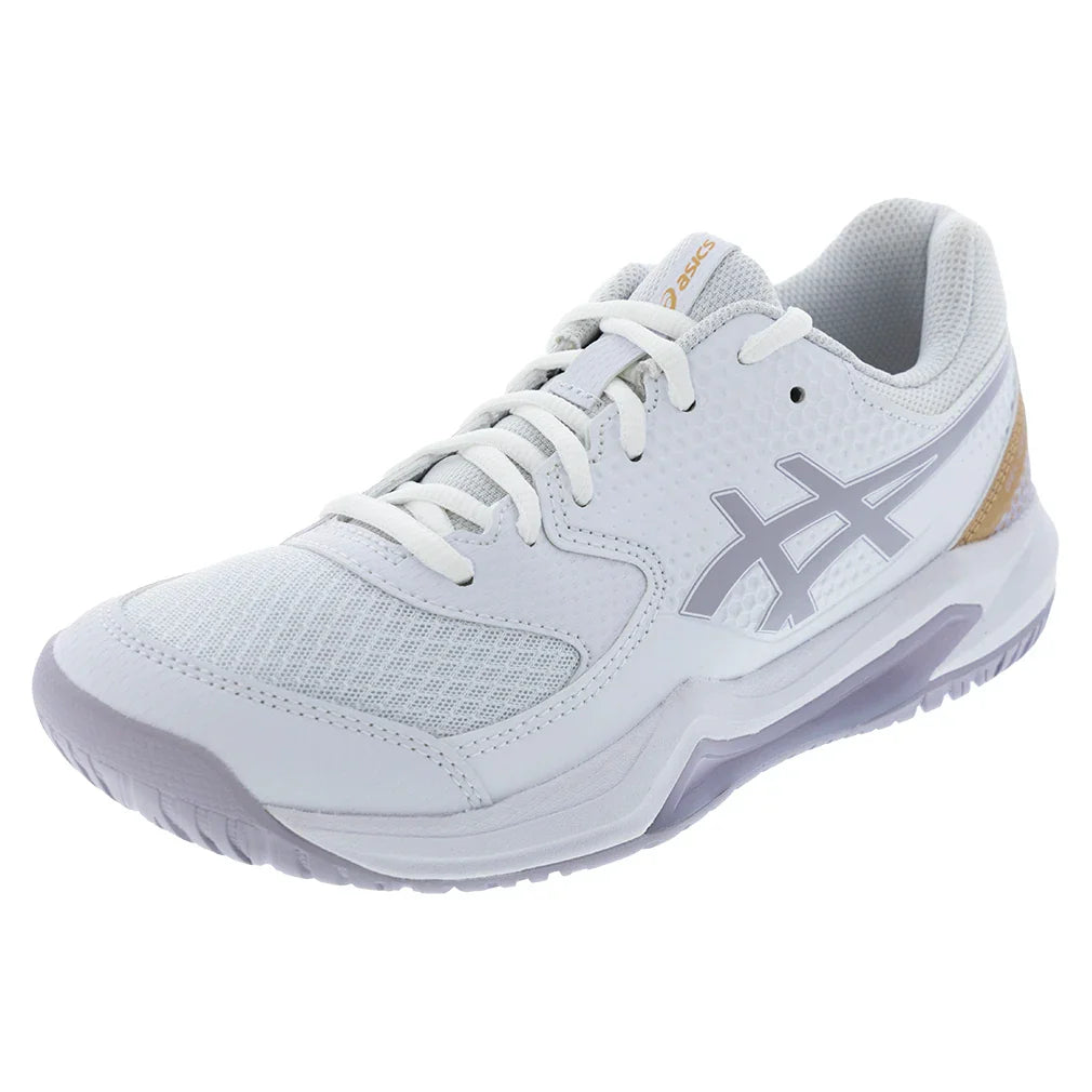 Women`s GEL-Dedicate 8 Pickleball Shoes White and Dusk Violet Footwear Asics