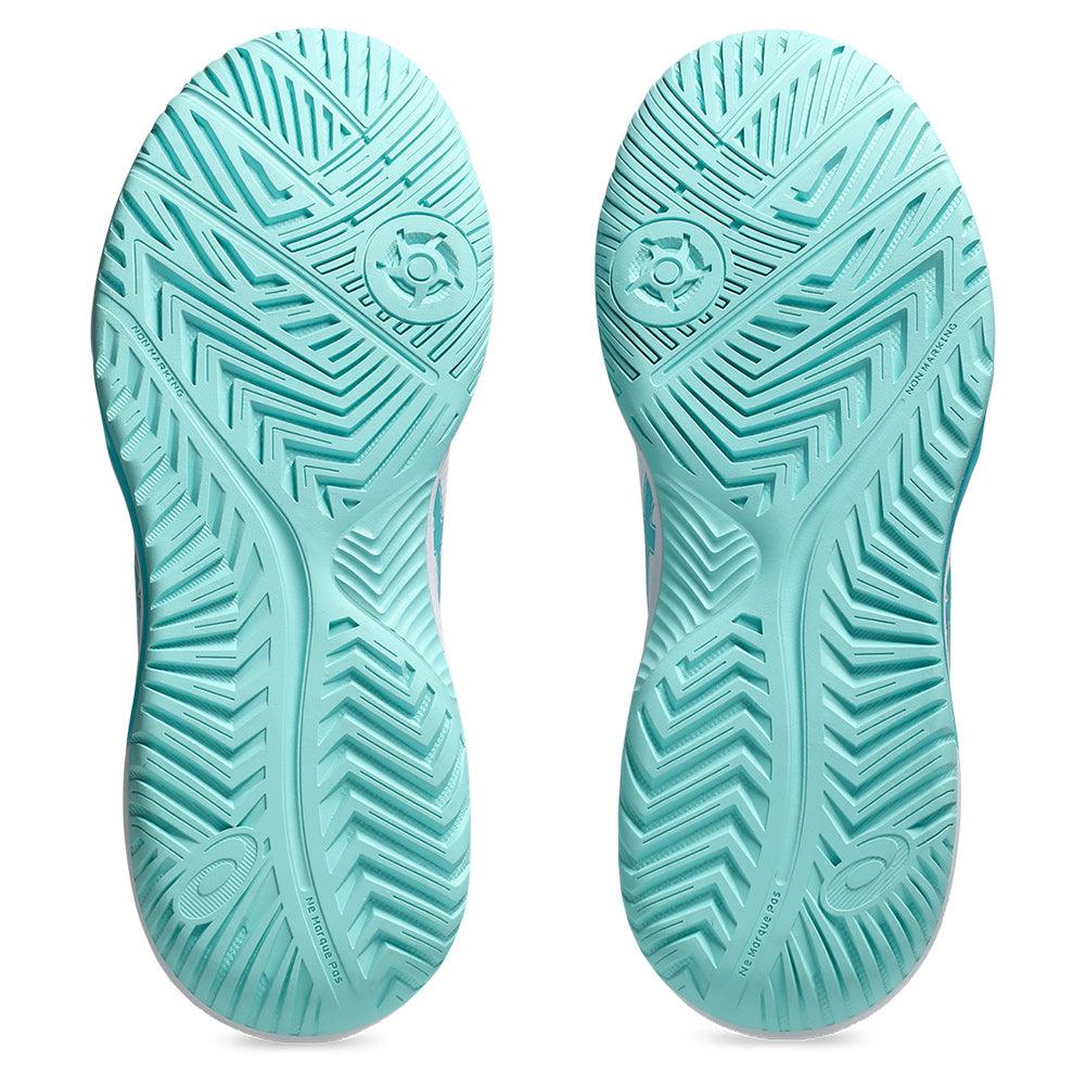 Women`s GEL-Dedicate 8 Pickleball Shoes White and Energy Aqua Footwear Asics