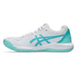 Women`s GEL-Dedicate 8 Pickleball Shoes White and Energy Aqua Footwear Asics