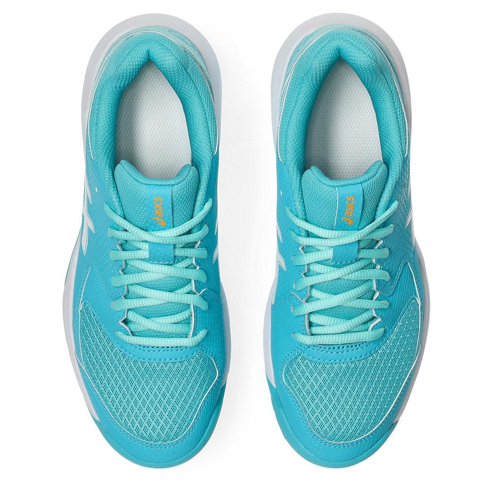 Women`s GEL-Dedicate 8 Pickleball Shoes Energy Aqua and White Footwear Asics