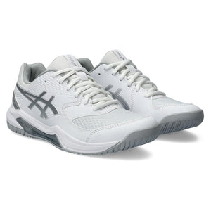Women's Gel-Dedicate 8 Tennis Shoes White and Pure Silver Footwear Asics