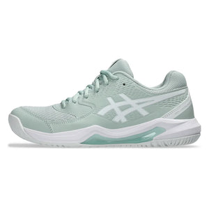 Women`s GEL-Dedicate 8 Tennis Shoes Lichen Rock and White Footwear Asics