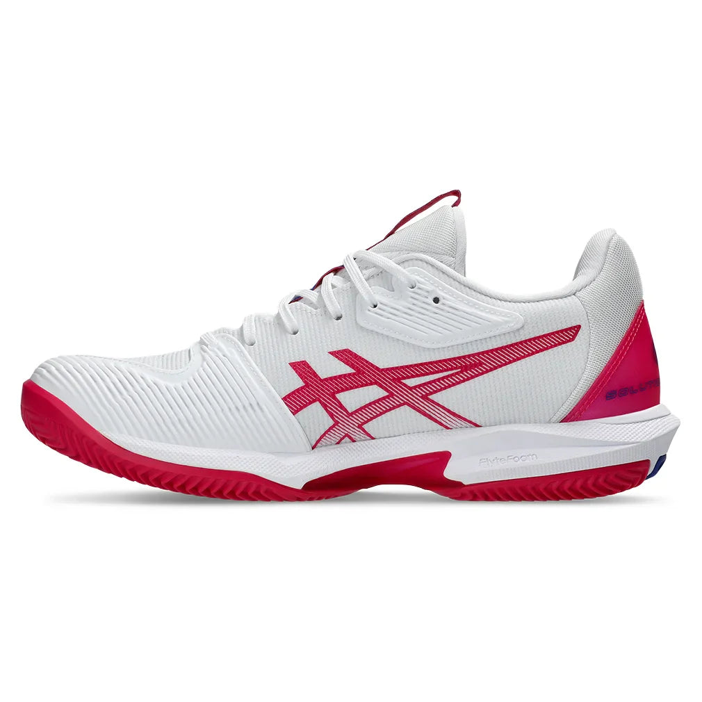 Women`s Solution Speed FF 3 Clay Tennis Shoes White and Bright Rose Footwear Asics