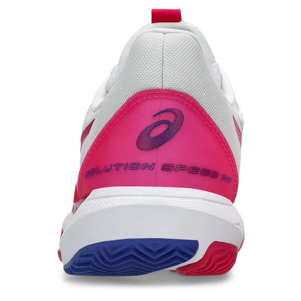 Women`s Solution Speed FF 3 Clay Tennis Shoes White and Bright Rose Footwear Asics