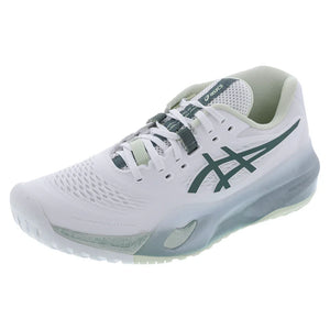 Women`s GEL-Resolution X Tennis Shoes White and Monument Blue Footwear Asics