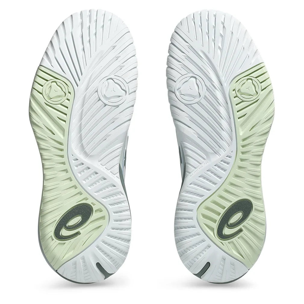 Women`s GEL-Resolution X Tennis Shoes White and Monument Blue Footwear Asics