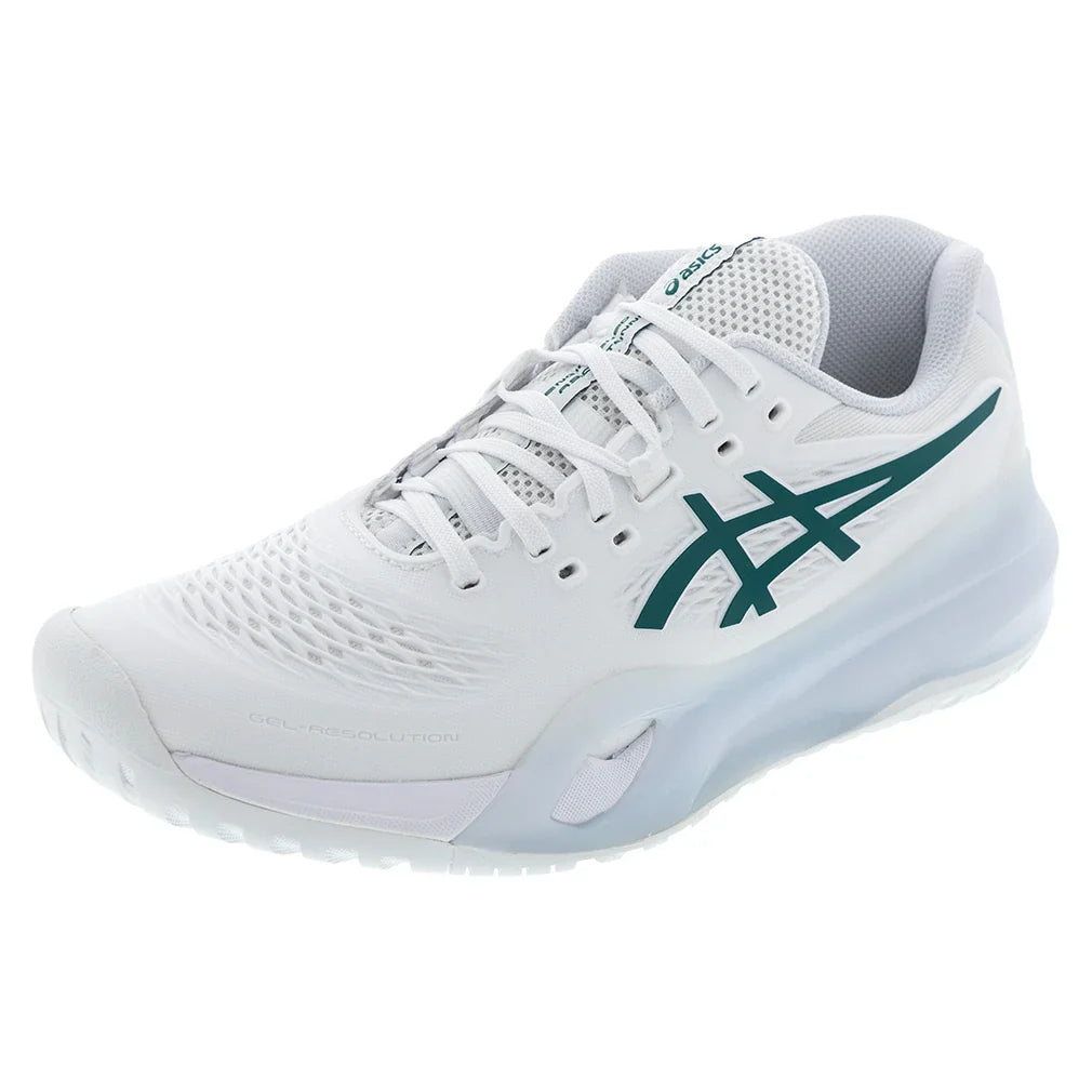 Women`s GEL-Resolution X Tennis Shoes White and Pitch Green Footwear Asics