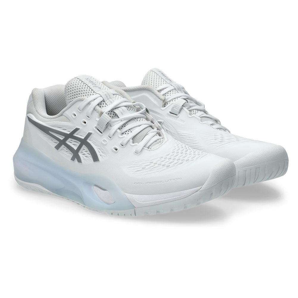 Women`s GEL-Resolution X Tennis Shoes White and Pure Silver Footwear Asics