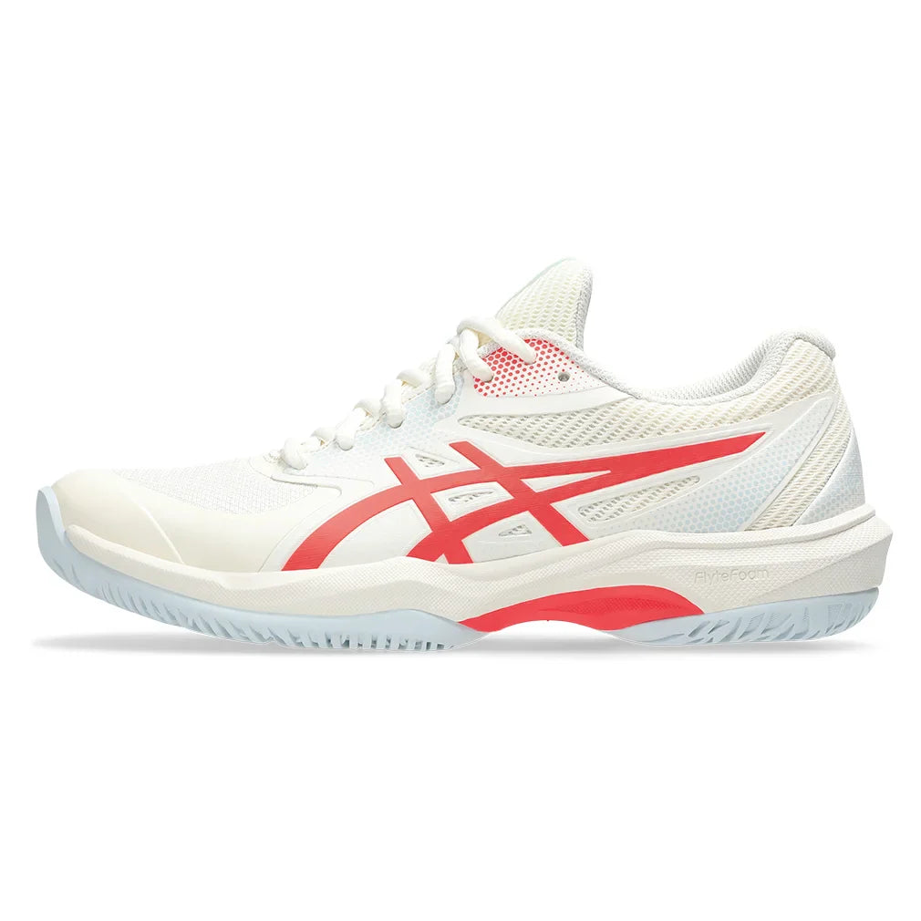Women`s Game FF Pickleball Shoes Cream and Flash Red Footwear Asics