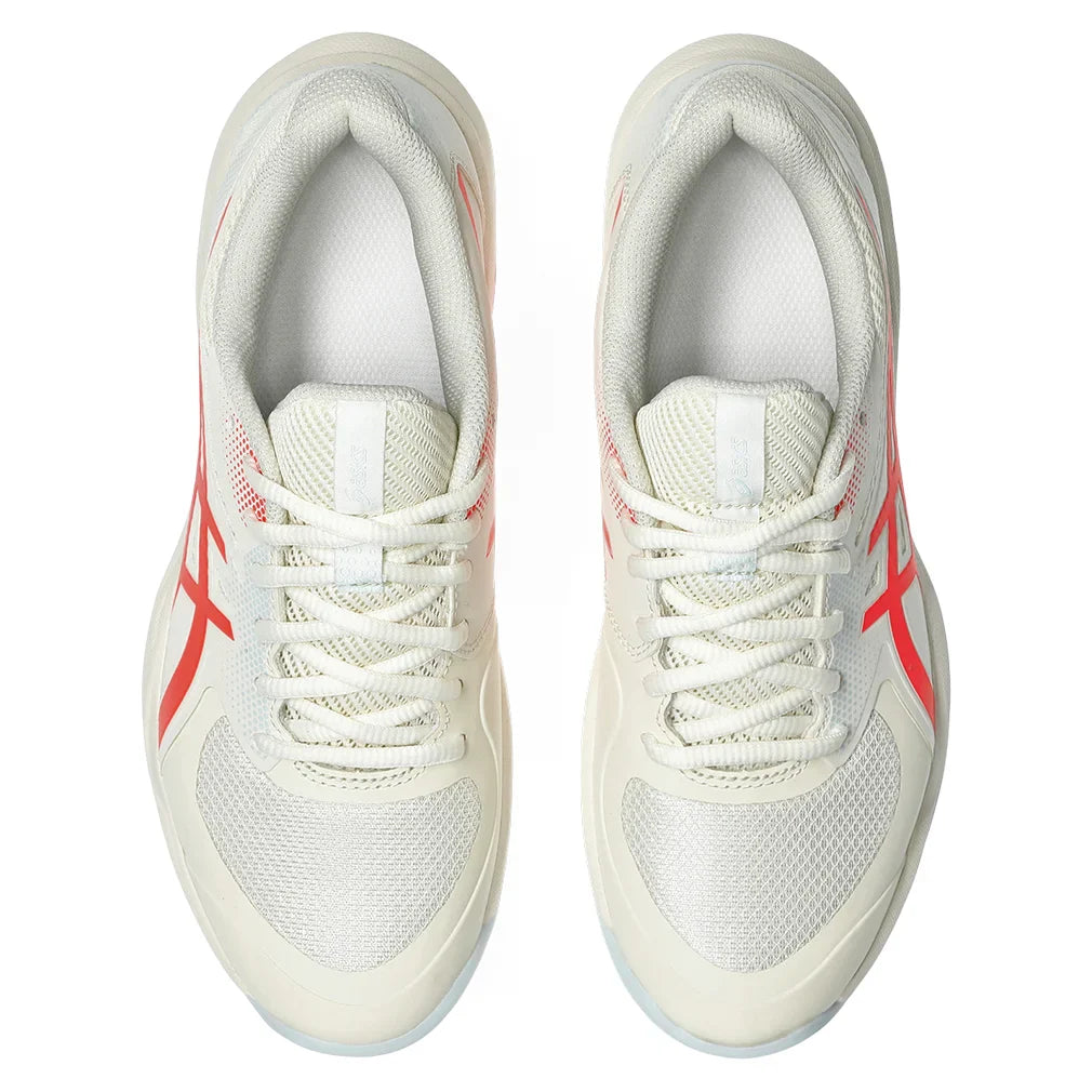 Women`s Game FF Pickleball Shoes Cream and Flash Red Footwear Asics
