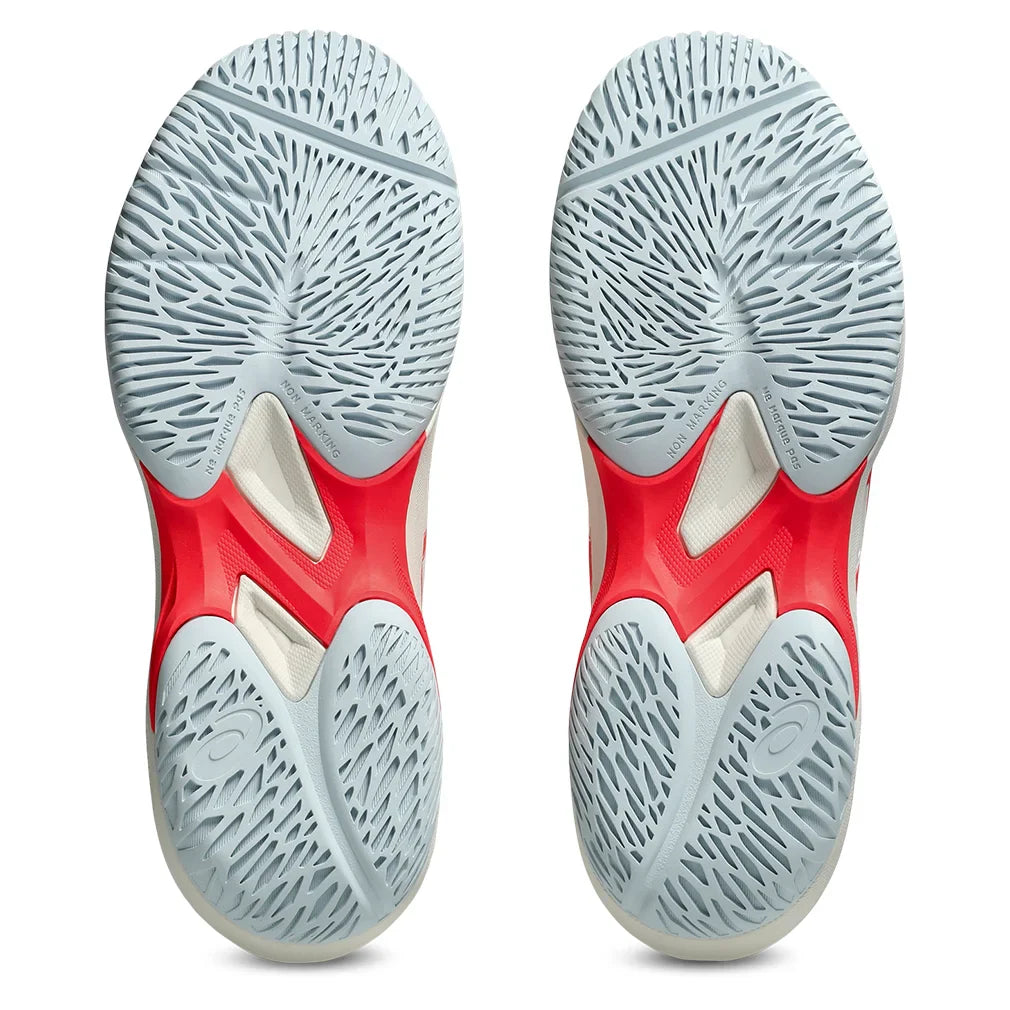 Women`s Game FF Pickleball Shoes Cream and Flash Red Footwear Asics