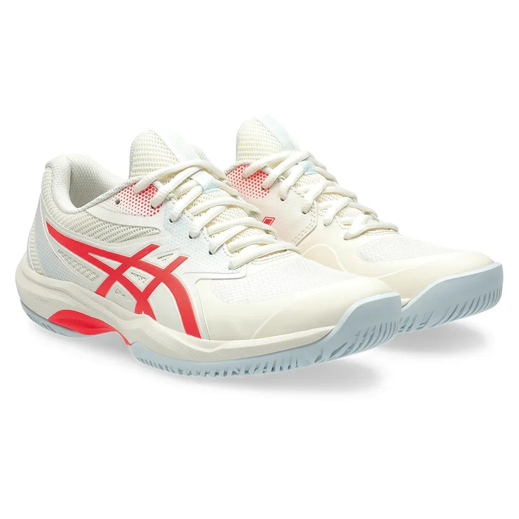 Women`s Game FF Pickleball Shoes Cream and Flash Red Footwear Asics