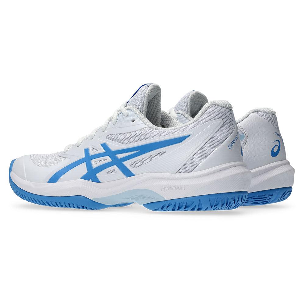 Women`s Game FF Tennis Shoes White and Blue Coast Footwear Asics