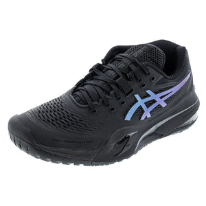 Women`s Night Energy GEL-Resolution X Tennis Shoes Black and Prism Blue Footwear Asics