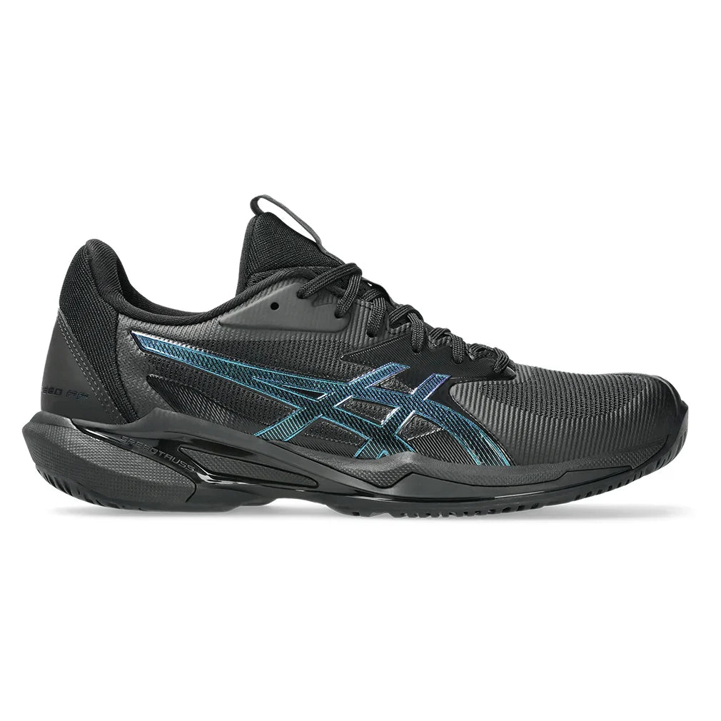 Women`s Night Energy Solution Speed FF 3 Tennis Shoes Black and Prism Blue Footwear Asics