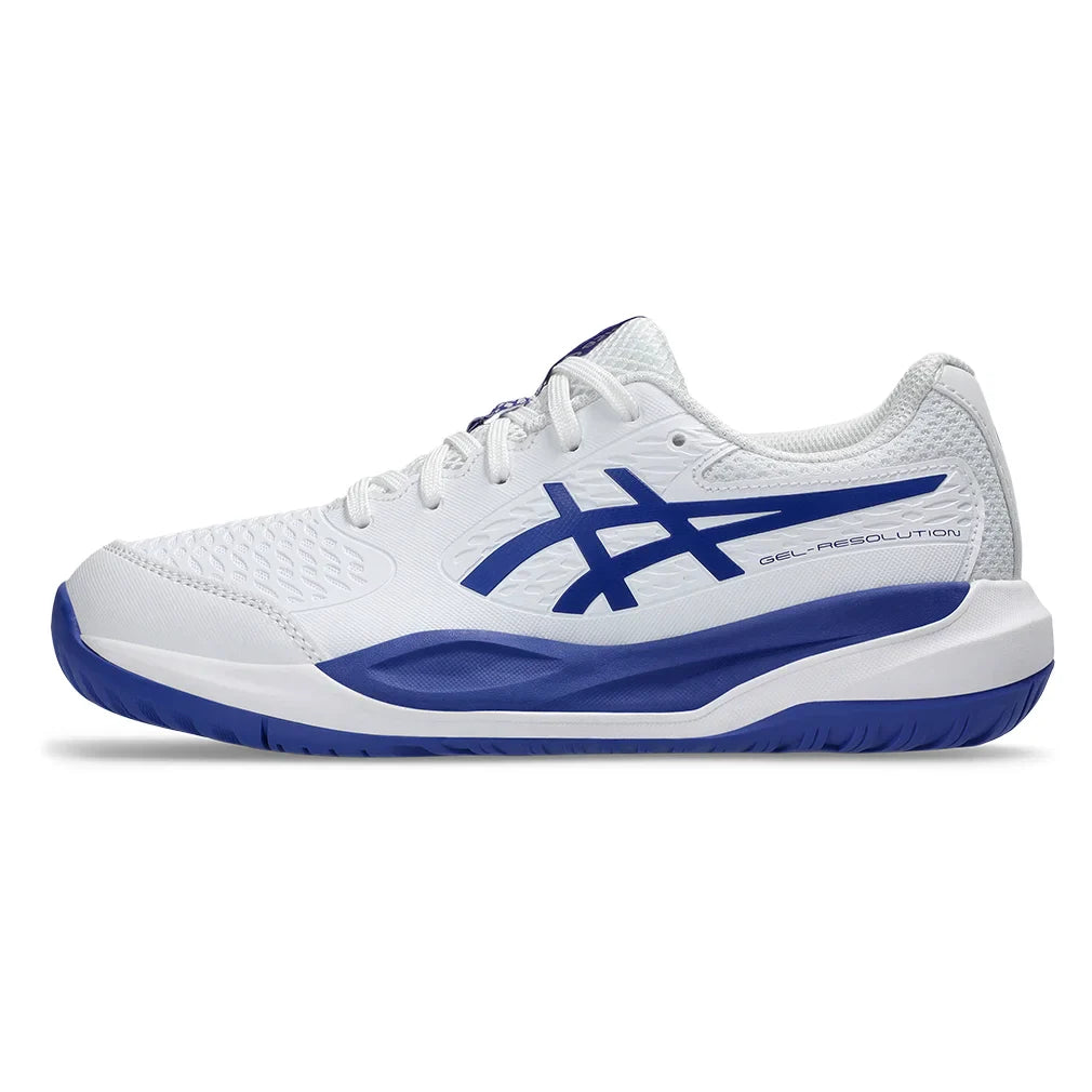 Juniors` GEL-Resolution X GS Tennis Shoes White and Dark Cobalt Footwear Asics