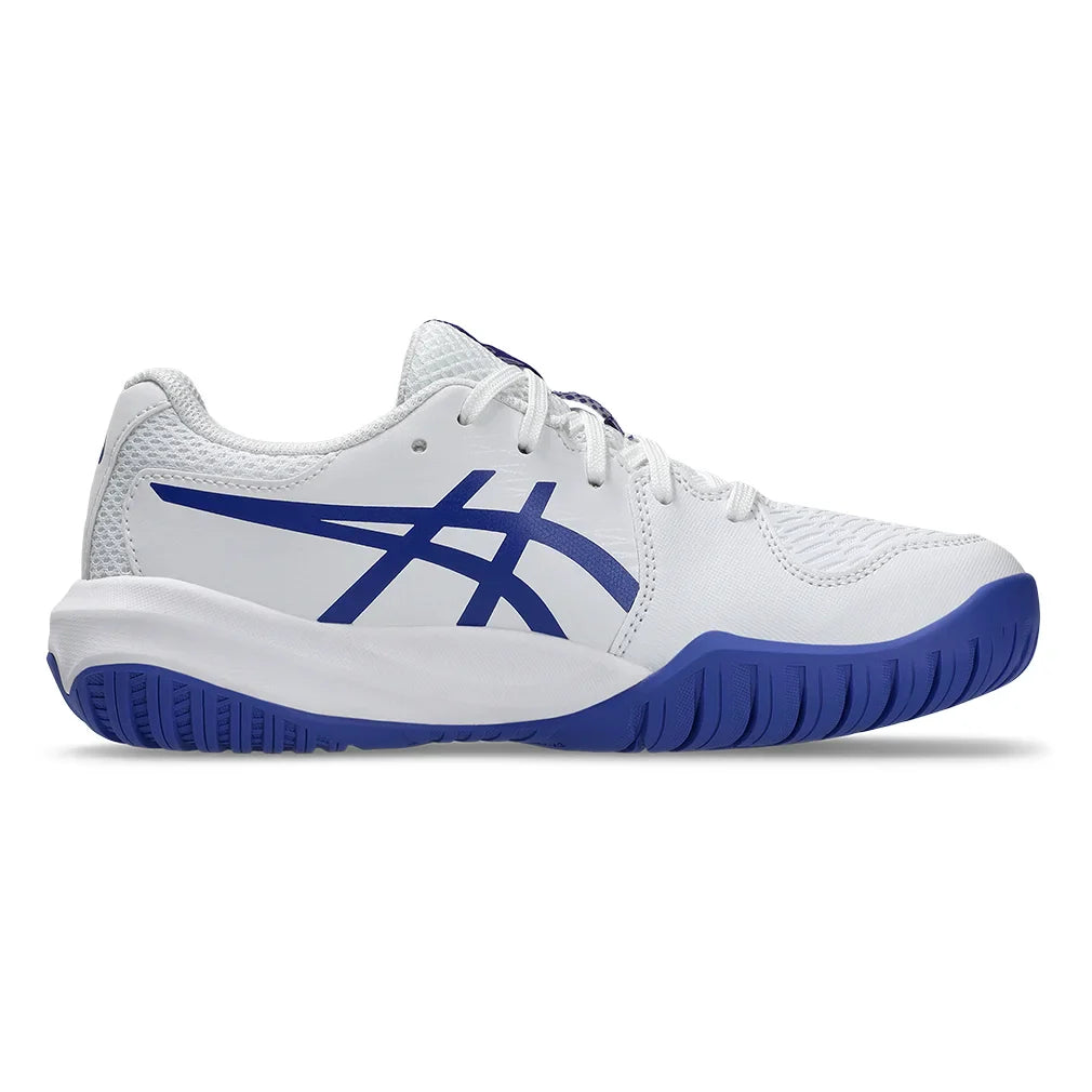 Juniors` GEL-Resolution X GS Tennis Shoes White and Dark Cobalt Footwear Asics