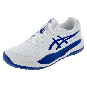 Juniors` GEL-Resolution X GS Tennis Shoes White and Dark Cobalt Footwear Asics