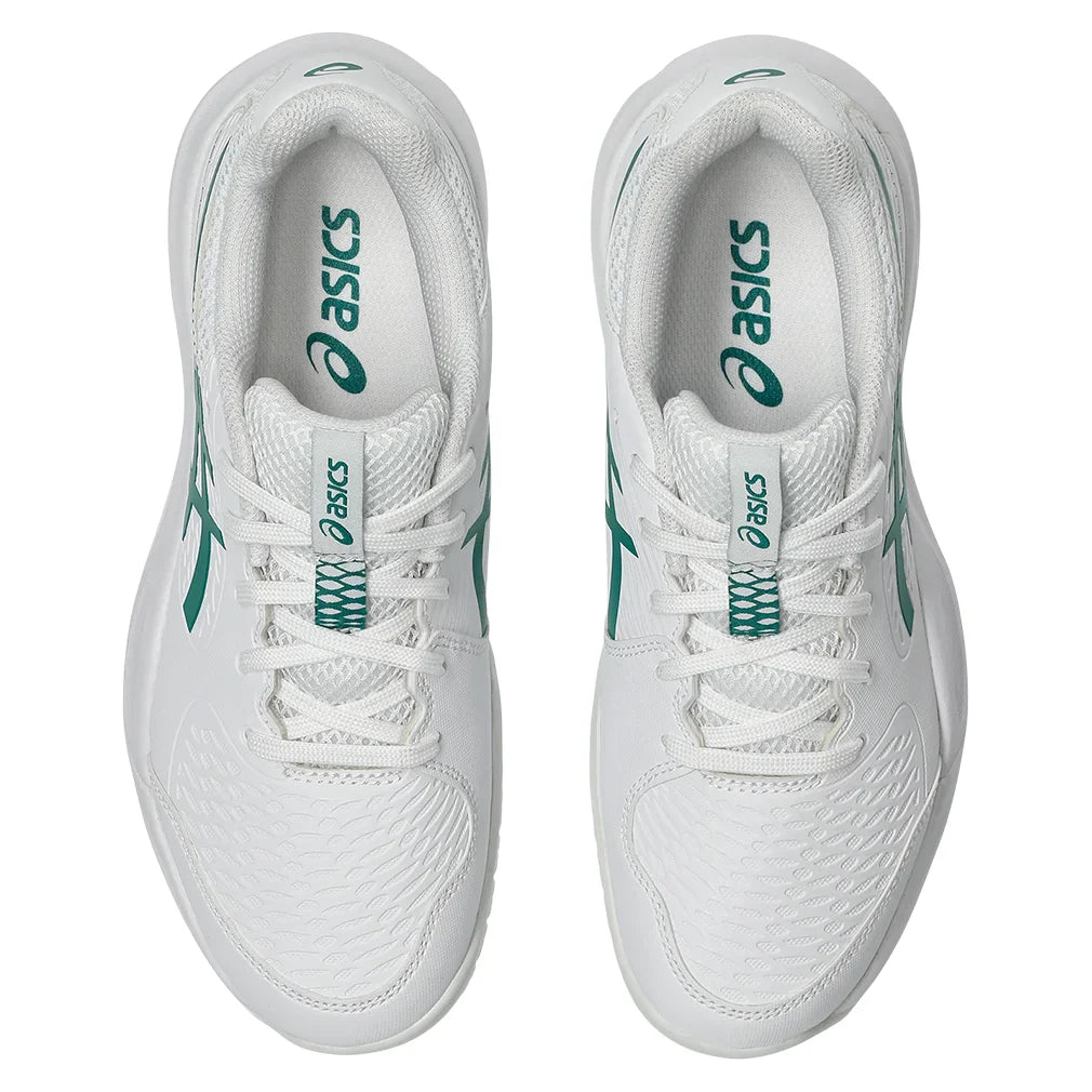 Juniors` GEL-Resolution X GS Tennis Shoes White and Pitch Green Footwear Asics