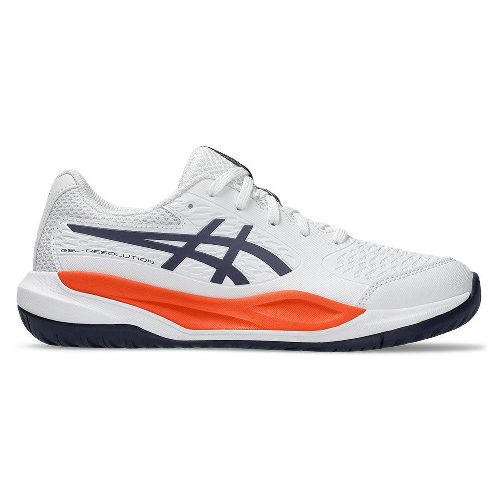 Juniors` GEL-Resolution X GS Tennis Shoes White and Greyish Purple Footwear Asics