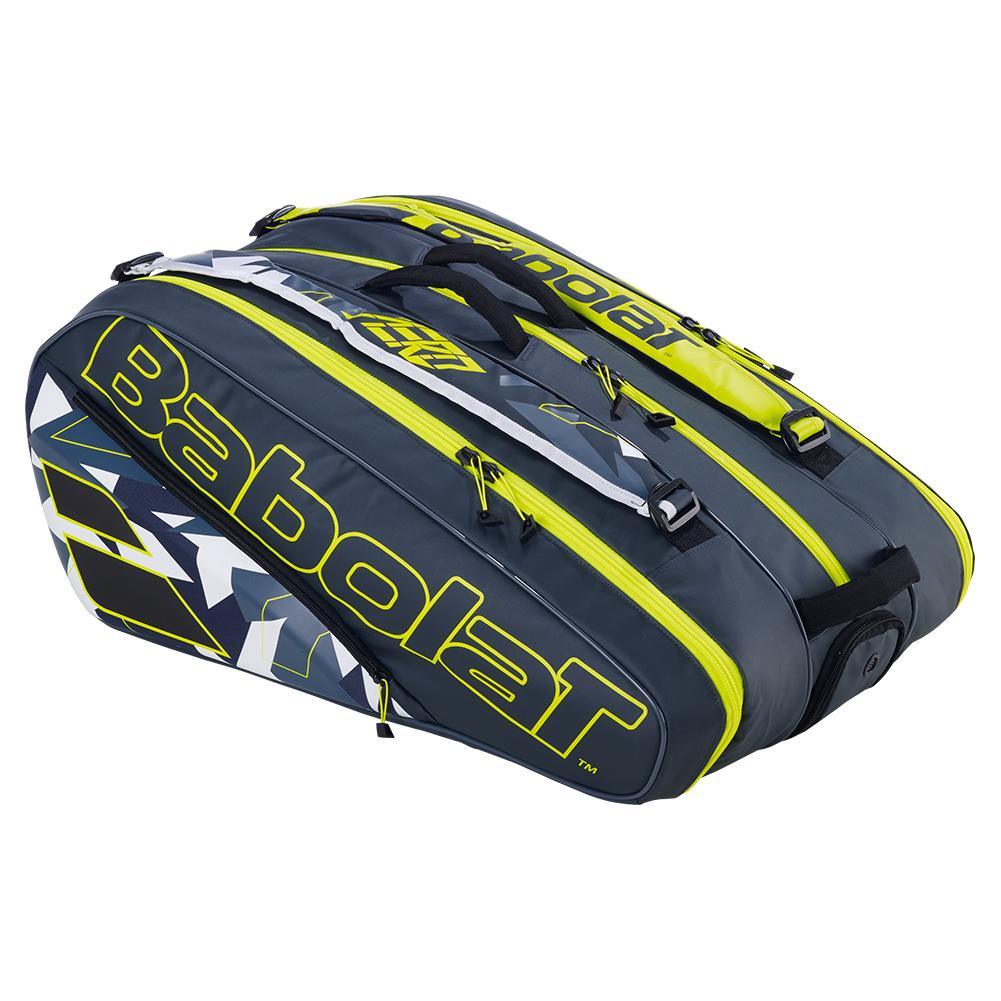 Pure Aero 12 Pack Tennis Bag Grey and Yellow Bags Babolat
