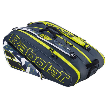 Pure Aero 12 Pack Tennis Bag Grey and Yellow Bags Babolat
