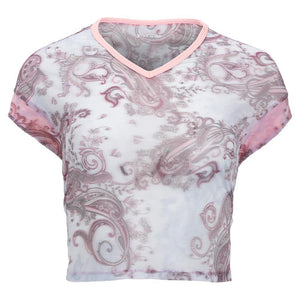 Women's Sweet Shots Mesh Cover-Up Tennis Top Dancing Paisley Apparel Sofibella