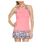 Women's Teagan Curved Hem Tennis Tank Strawberry Pink Apparel Tail