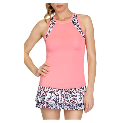 Women's Teagan Curved Hem Tennis Tank Strawberry Pink Apparel Tail