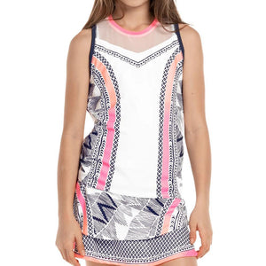 Girls' Santa Fe Glow Tennis Tank Pink Apparel Lucky In Love