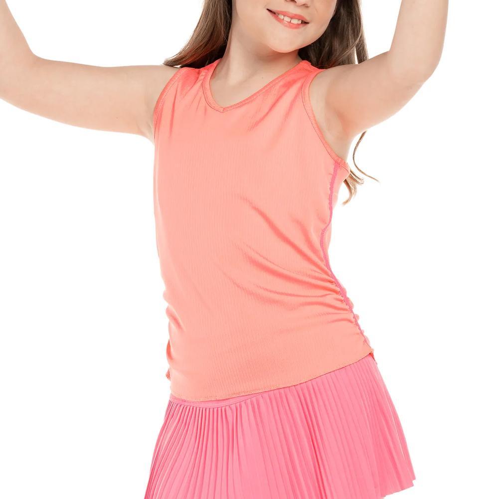 Girls' Lightweight Rib Tennis Tank Flamingo Apparel Lucky In Love