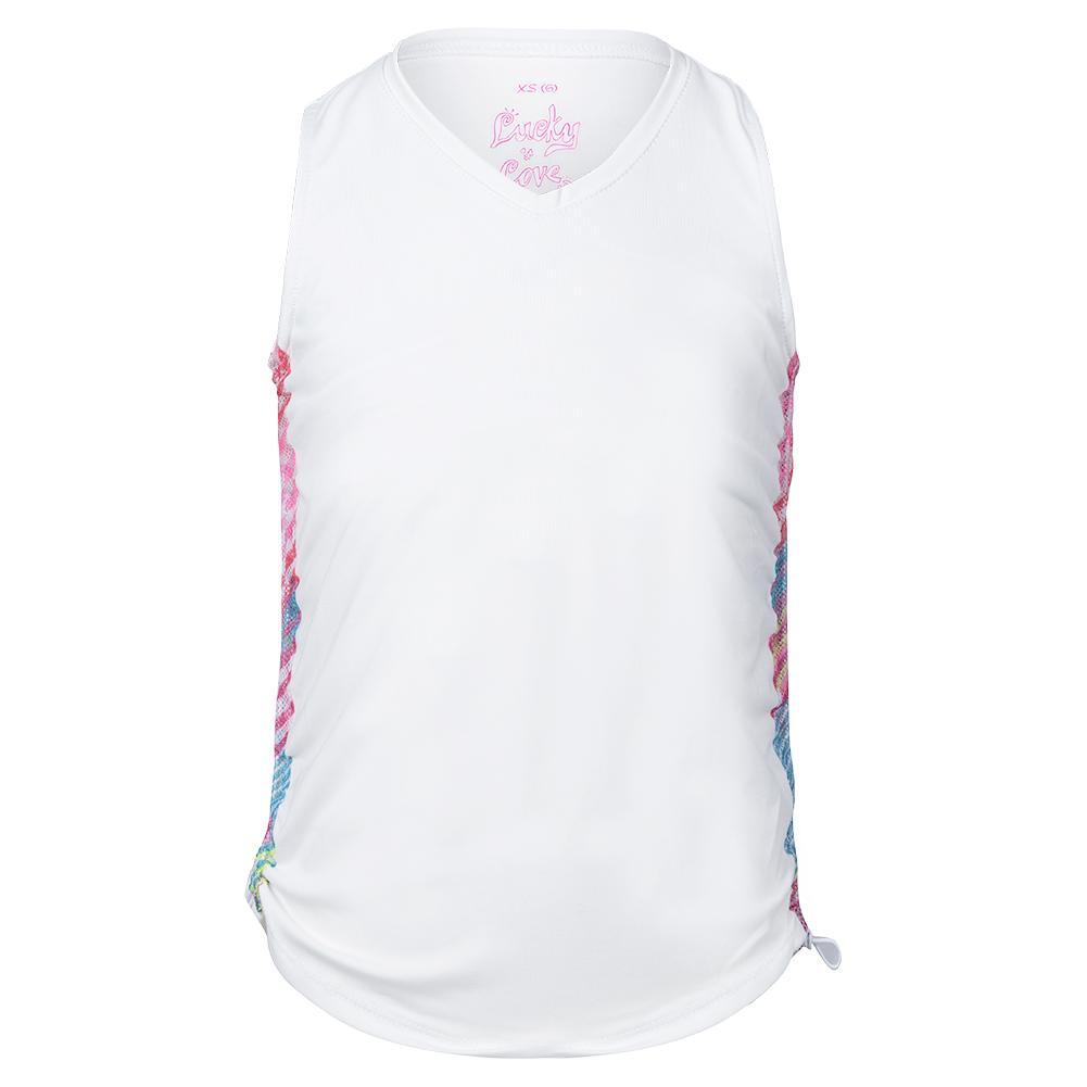 Girls' Have No Sheer Ruche Tennis Tank White Apparel Lucky In Love